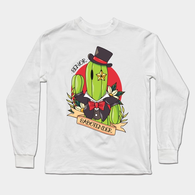 Senor Sabotender Tattoo Long Sleeve T-Shirt by Alundrart